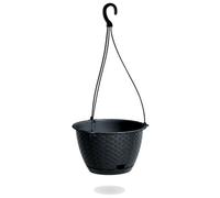 Urbn-Living Black, Set Of 1 - Ratolla Round Hanging Plastic Planter - 14.2X21.7X21.7 Cm