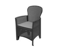 Urbn-Living Black, Set Of 1 - Rattan Effect Garden Arm Chairs