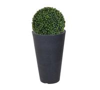 Urbn-Living Black, Set Of 1 - Round Pot With Grass Ball Dome Plant - 46X29X29 Cm
