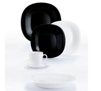 Urbn-Living Black & White - 30Pcs Luminarc Opal Glass Black & White Dinner Set