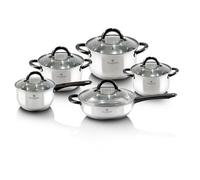 Urbn-Living Blaumann 10Pcs Cookware Set Stainless Steel Pots Pans Induction Set With Lid