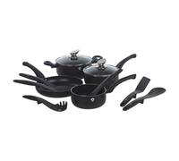Urbn-Living Blaumann 12Pcs Matt Black Colour Cookware Frying Pots Saucepan Casserole Soft Touch & Tool Set