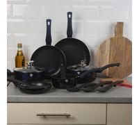 Urbn-Living Blaumann 14 Pcs Aquamarine Colour Cookware Pots Pans Set With Soft Touch Handles & Kitchen Tool Set