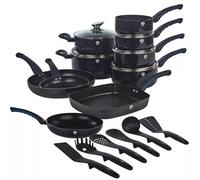 Blaumann 21 Pcs Cookware Pots Grill Pans with Soft Touch Handles & Kitchen Tool Set (Aquamarine)