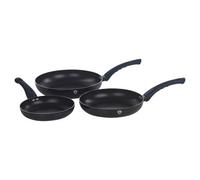 Urbn-Living Blaumann 3Pc Set Aquamarine Colour Cookware Induction Pot Pan Saucepan Casserole Soft Touch Handle