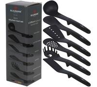 Urbn-Living Blaumann 6Pc Black Colour Kitchen Tool Set Soup Spaghetti Ladle Spatula Skimmer Cooking Spoon