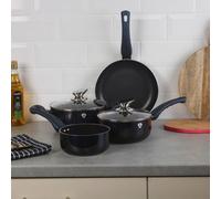 Urbn-Living Blaumann 6Pc Set Aquamarine Colour Cookware Frying Grill Pots Saucepan Casserole Soft Touch Handle