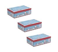 Urbn-Living Blue, Set Of 3 - Extra Small Santa Gift Storage Boxes - 17X26.5X8.5Cm