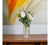 Urbn-Living Bormioli Rocco 22.5Cm Height Rectangular Clear Heavy Glass Flower Vase Decoration Home Wedding Decor