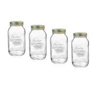 Urbn-Living Bormioli Rocco Gold Lid Round Preserving Jars 1L