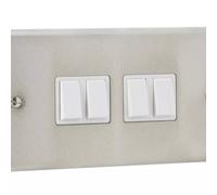 Urbn-Living British General 10A 4-Gang 2-Way Light Switch Plate Stainless Steel