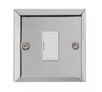 Urbn-Living British General Chrome Fused Spur Unit Unswitched 13A, White Inserts
