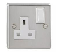 Urbn-Living British General Stainless Steel Single 1 Gang Socket 13A With Switch
