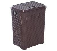 Urbn-Living Brown - 55L Plastic Rattan Laundry Basket