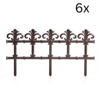 Urbn-Living Brown, Set Of 6 - Garden Picket Fence Border Edging