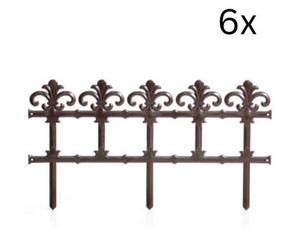 Urbn-Living Brown, Set Of 6 - Garden Picket Fence Border Edging