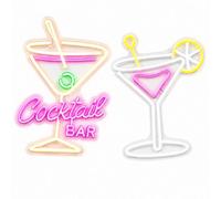 Urbn-Living Cocktail Bar Led Neon Wall Sign Usb Powered Light Up Man Cave Kitchen Party Home Decor