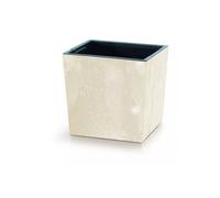 Urbn-Living Cream, Set Of 1 - 300mm Low Square Concrete Effect Plant Pot - 29.5X29X29 Cm