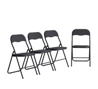Urbn-Living Dark Grey - 4-Pc Folding Chair Set With Cushioned Velvet Seat And Back