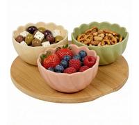 Urbn-Living Flower Shape Bowl Set Pastel Snack Serving Dishes - 4 Piece Set