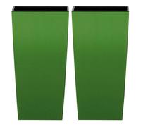 Urbn-Living Green, Set Of 2 - Urbi 20Cm Square Plastic Planter Pot For Indoor & Outdoor Use