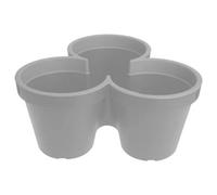 Urbn-Living Grey - 3 Section Stackable Plastic Flower Pots Holder