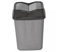 Urbn-Living Grey - 30L Plastic Waste Recycling Bin With Butterfly Lid