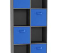 Urbn-Living Grey, Dark Blue - 8-Cube Shelving Unit With Non Woven Inserts