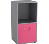 Urbn-Living Grey, Dark Pink - 2-Cube Shelving Unit With Inserts