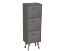 Urbn-Living Grey, Pine - Cedar Grey 3-Tier 3-Drawer Cube Shelving Unit With Scandinavian Legs