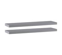 Urbn-Living Grey, Set Of 2 - Floating Wooden Wall Shelves - 90X23.5Cm