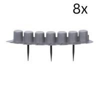 Urbn-Living Grey, Set Of 8 - Palisada Garden Edge Fence