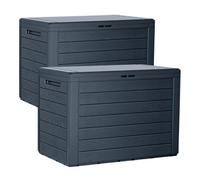 Urbn-Living Horizontal Stripes - Anthracite Garden Storage Box - Wood Design