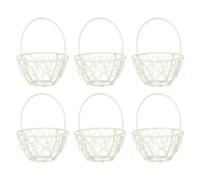 Urbn-Living Ivory, Set Of 6 - Round Basket Medium Wire Mesh - 13X10X10Cm