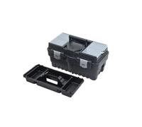 Urbn-Living Large Black Plastic Toolbox With Lid & Storage Compartments