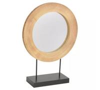 Urbn-Living Large Wood Frame Metal Base Vanity Mirror