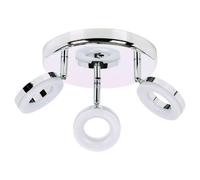 Urbn-Living Led 3 Arm Round Ceiling Light Chrome Spotlight Fitting 3.8W Bulbs Included