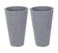 Urbn-Living Light Grey - Large Round Stone Effect Planter Pots - 56X35Cm