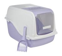 Urbn-Living Lilac Hooded Cat Litter Tray W/ Charcoal Filter And Scoop Plastic Box Odour Control
