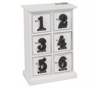 Urbn-Living Mini Vintage Wooden 6 Drawer Cabinet With Numbers