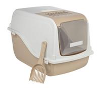 Urbn-Living Mocca Hooded Cat Litter Tray W/ Charcoal Filter And Scoop Plastic Box Odour Control