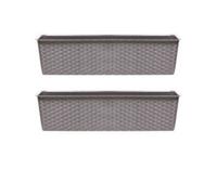 Urbn-Living Mocca, Set Of 2 - Ratolla Rattan Balcony Planter - 14.5X39.1X17.3 Cm
