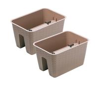 Urbn-Living Mocca, Set Of 2 - Square Ratolla Railing Plant Pot - 22.5X27.2X27.2Cm