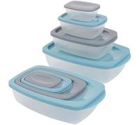 Urbn-Living Nesting Set Of 2 Food Storage Containers W/ Lids Plastic Kitchen Fridge Freezer Space-Saving