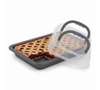 Urbn-Living Non-Stick Deep Rectangular Baking Tray W/ Lid And Carry Handles For Pies And Cakes
