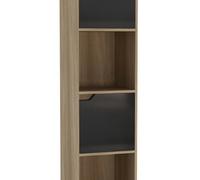 Urbn-Living Oak, Black - 4 -Cube Tall Shelving Unit With Wooden Doors