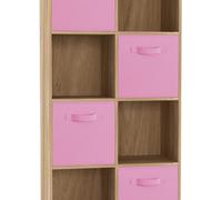 Urbn-Living Oak, Light Pink - 8-Cube Shelving Unit With Non Woven Inserts
