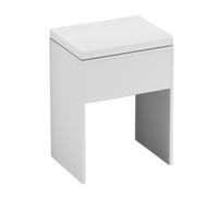 Urbn-Living Padded White Dressing Table Stool W/ Faux Leather Cushioned Engineered Wood Seat