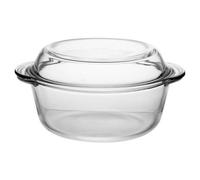 Urbn-Living Pasabahce 1.5 Litre Casserole Round Glass Oven Dish Lid Bakeware Microwave Safe