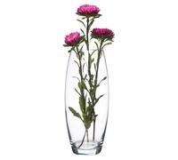 Urbn-Living Pasabahce 600Ml Clear Glass Straight Fluted Rounded Shape Flower Wedding Vase